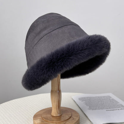 Chapeau Femme Élégant Noir Fourré