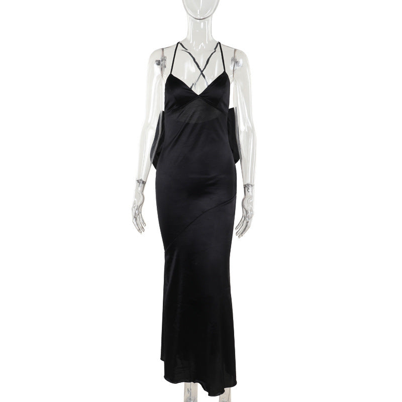 Variant image for Wolff™ – Robe Longue Femme Élégante Col en V avec Détails en Dentelle-3