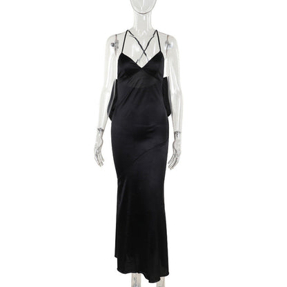 Variant image for Wolff™ – Robe Longue Femme Élégante Col en V avec Détails en Dentelle-3