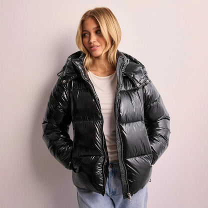 Veste Doudoune Femme Noire - Parka Hiver Chaud avec Capuche - BerlinGlamour