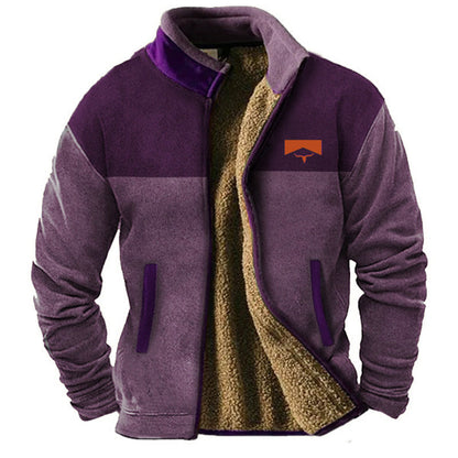 Veste en laine épaisse à carreaux pour homme hiver