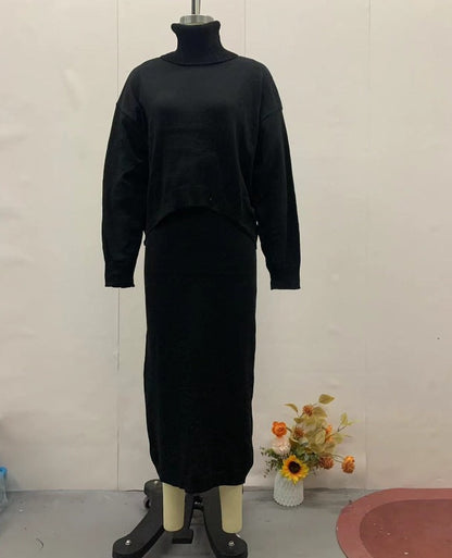 Pull et Jupe Ensemble Femme Tricot Élégant