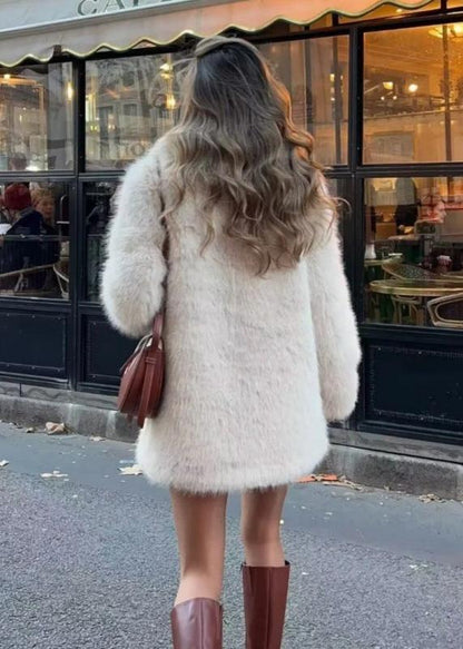 Manteau Femme Fausse Fourrure Coupe Élégante Douce Hiver