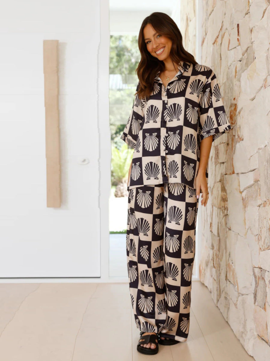 Ensemble Deux Pièces Imprimé Femme Chic