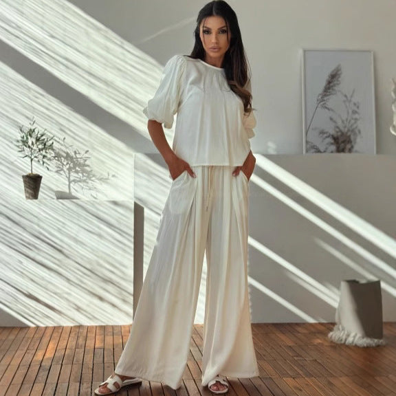 Tenue Détente Femme : Top Dos Nœud et Pantalon Jogging Confortable - PanierRoyale