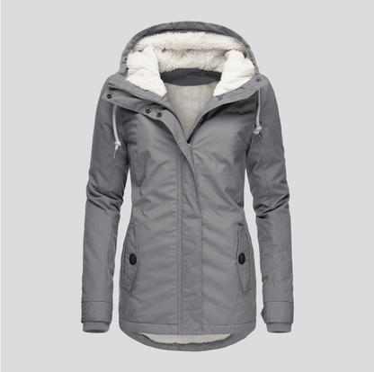 Veste Imperméable Femme avec Capuche et Fermeture Éclair