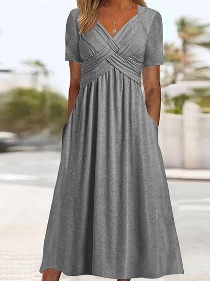 Robe Féminine Chic Col en V pour Femme - PanierRoyale