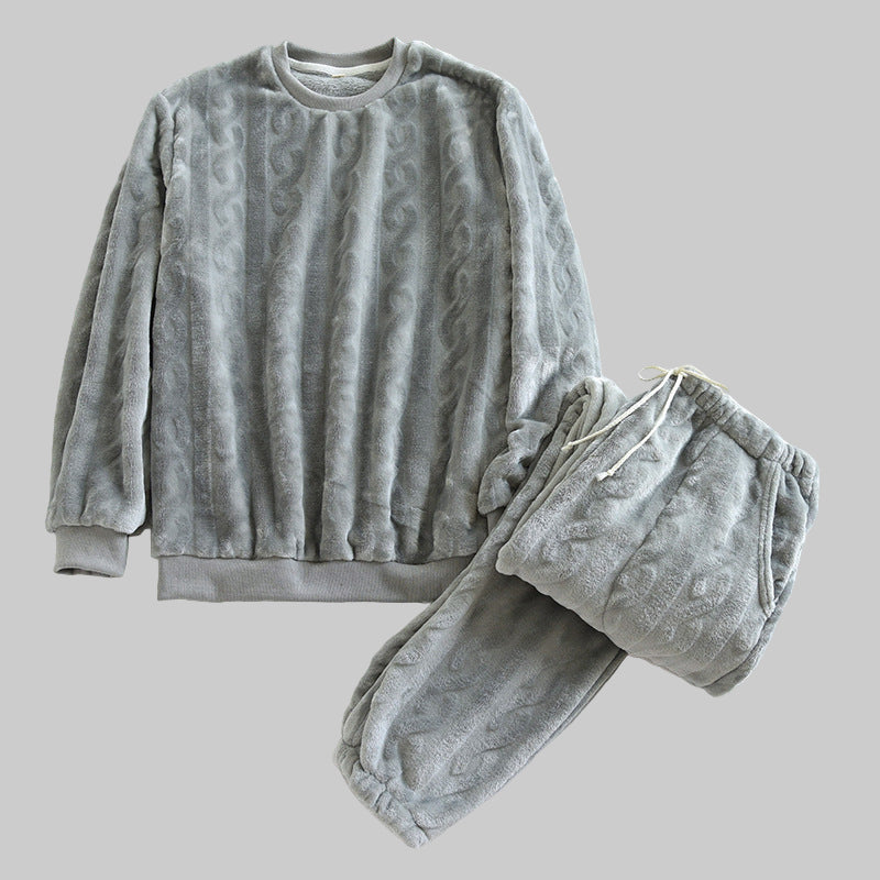 Pyjama Hiver Doux pour Couple à Manches Longues
