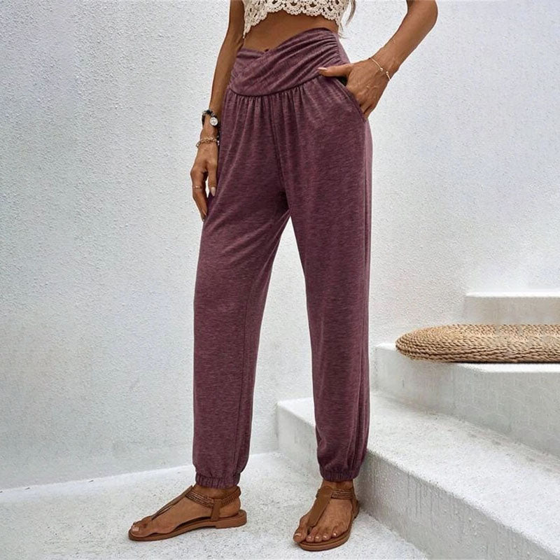 Pantalon Femme Décontracté Noir Polyvalent - PanierRoyale