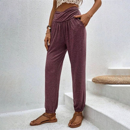 Pantalon Femme Décontracté Noir Polyvalent - PanierRoyale