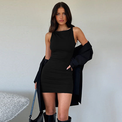 Robe Femme Courte Élégante Décolleté Plunging - PanierRoyale