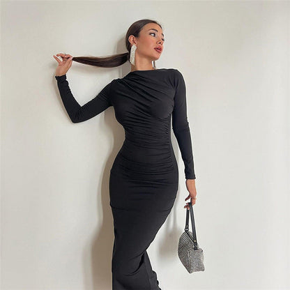 Robe Longue Femme Élégante et Confortable en Soie