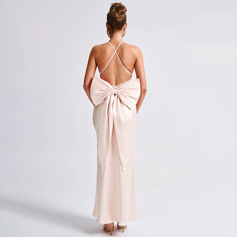 Wolff™ – Robe Longue Femme Élégante Col en V avec Détails en Dentelle-3