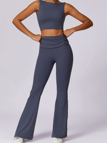 Leggings Haut de Gamme Noir Évasés au Genou