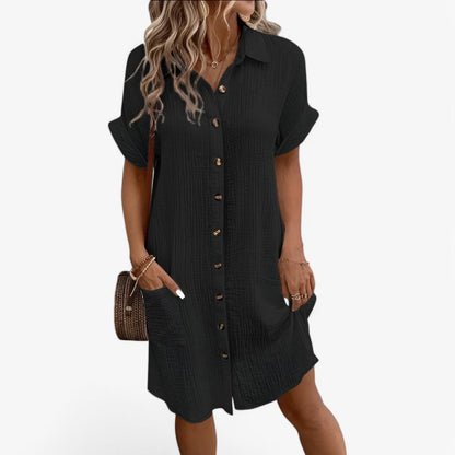 Robe Décontractée à Boutons Moderne et Élégante - PanierRoyale