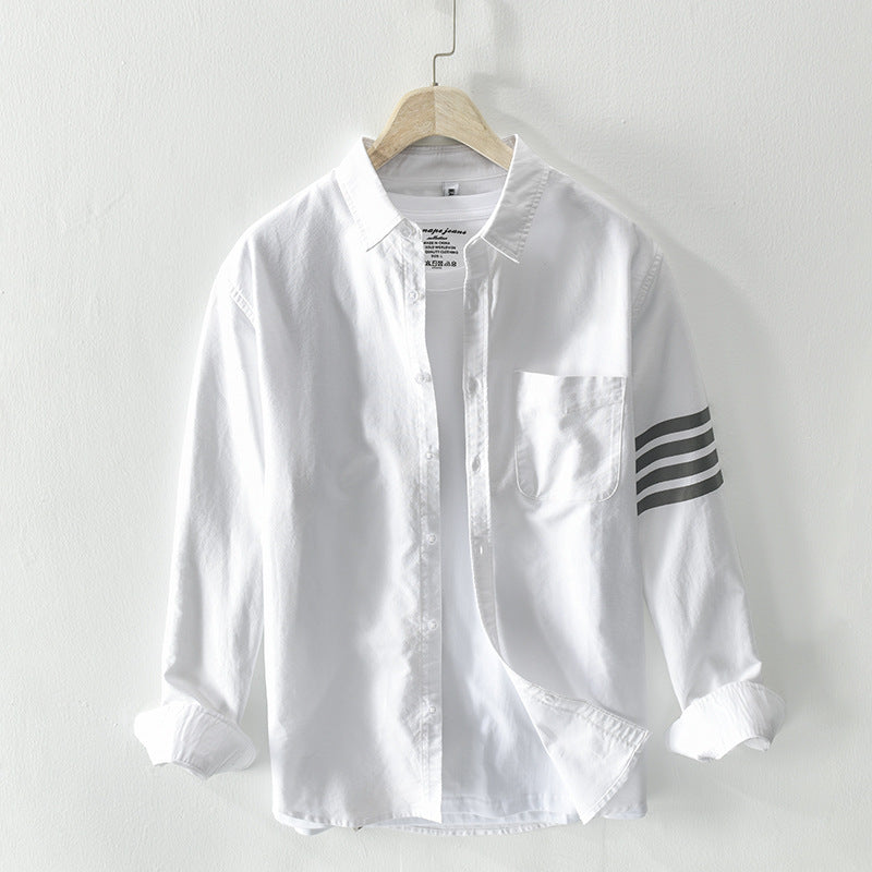 Chemise Homme Décontractée en Coton Blanc