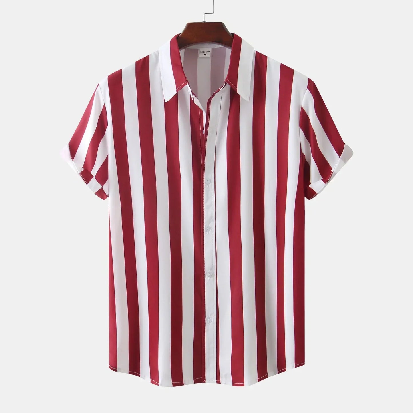 Chemise Rayée Manches Courtes Été Homme