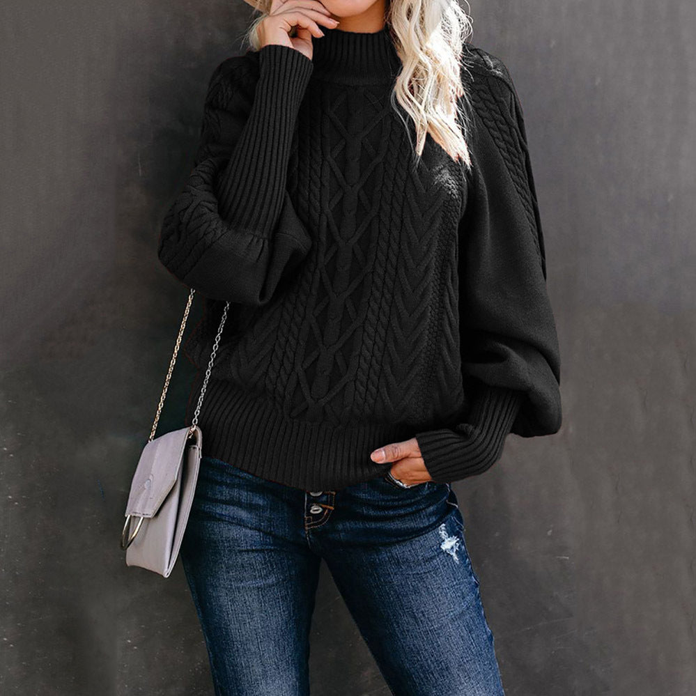 Pull femme couleur vif à manches longues et col rond