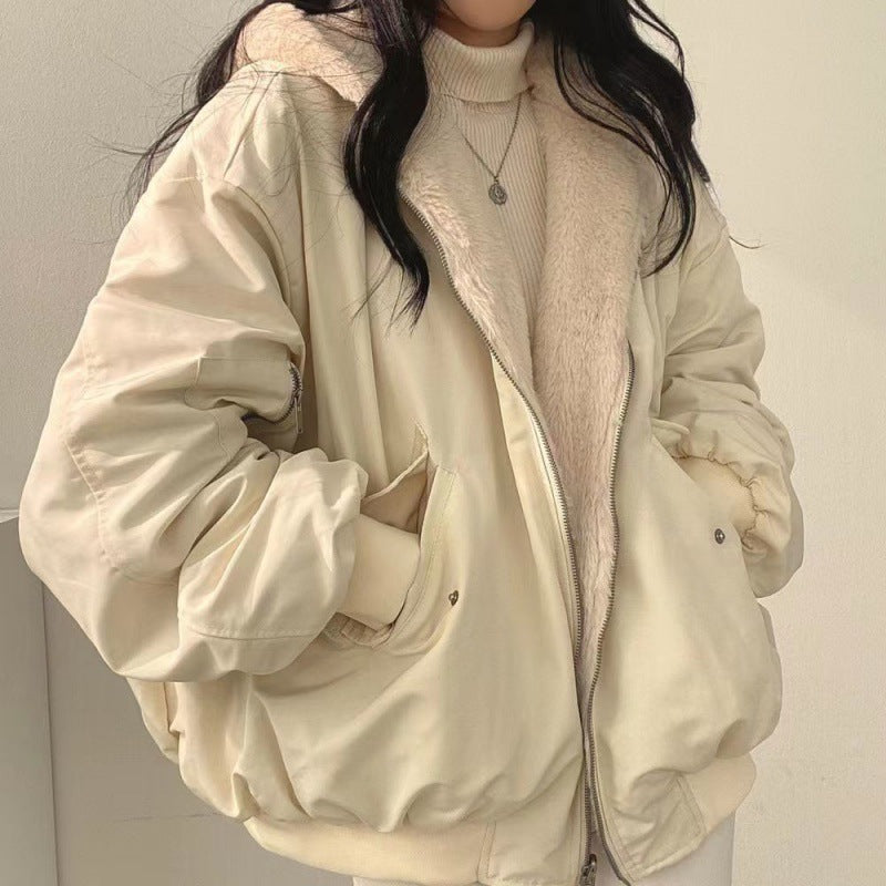 Manteau Femme Hiver Doux et Réversible