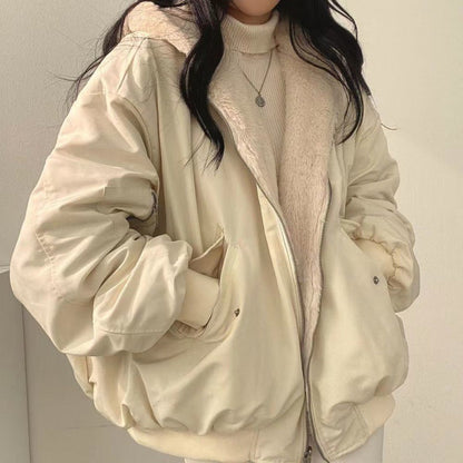 Manteau Femme Hiver Doux et Réversible