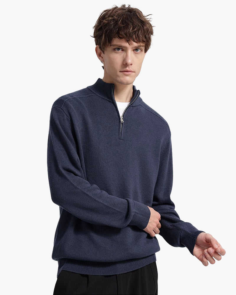 Pull Homme Col Montant en Laine Mérinos Chaud