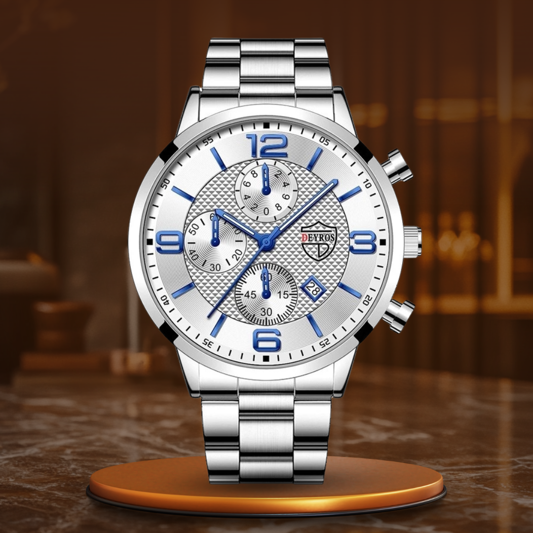 Montre Homme Élégante Noir Cuir - BerlinGlamour