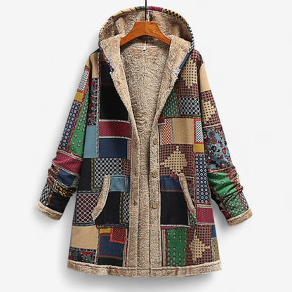 Veste D'hiver Épaisse Capuche avec Imprimé Fashion - PanierRoyale