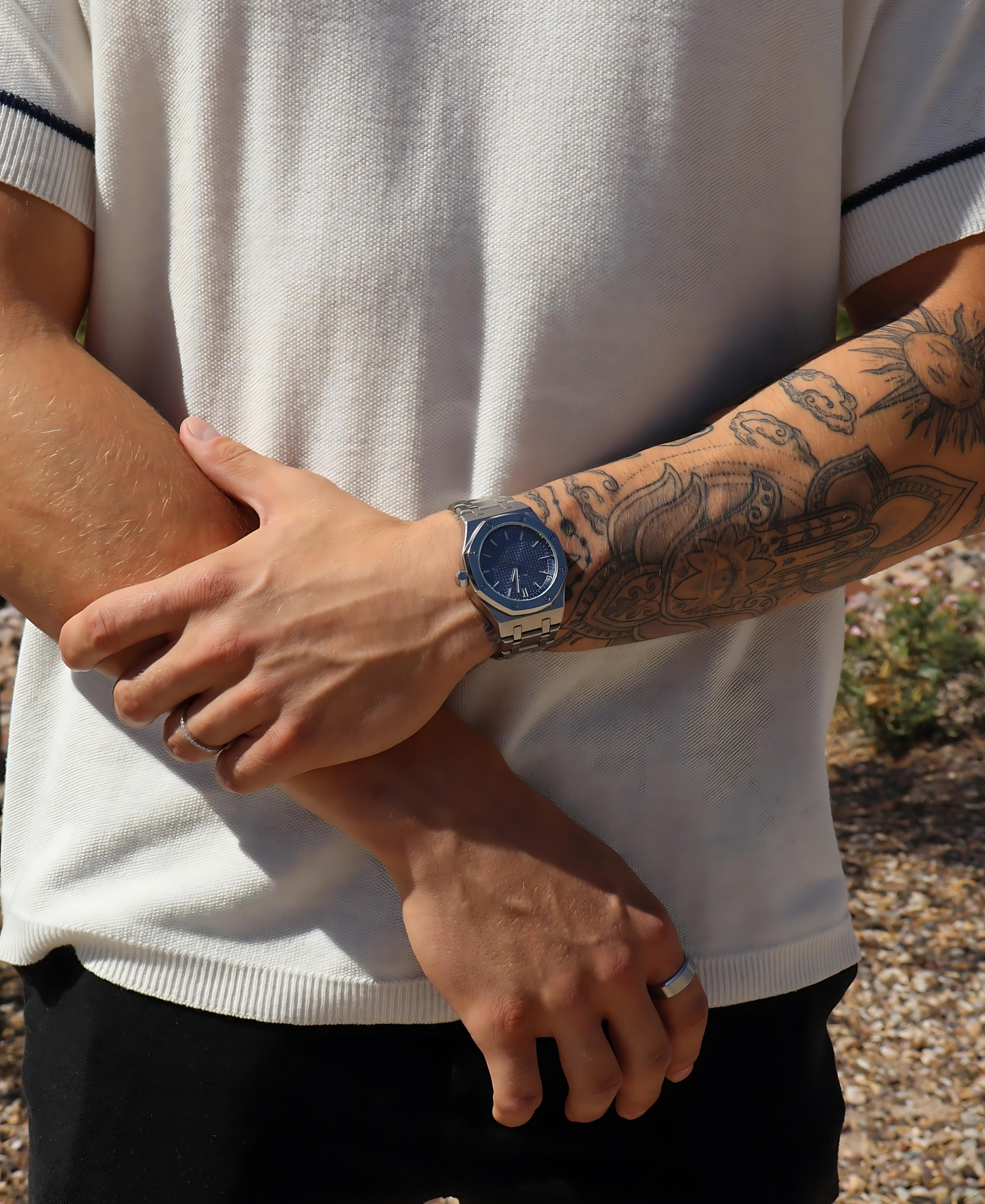 Montre Homme Élégante 41mm Boîtier Acier Inoxydable