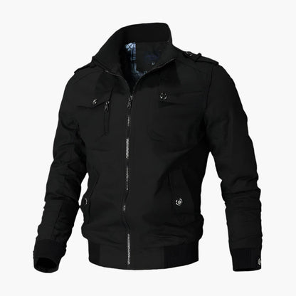 Blouson Aviateur Cuir Homme avec Multipoches et Col Montant - PanierRoyale