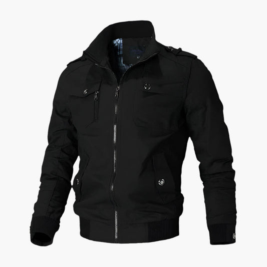 Blouson Aviateur Cuir Homme avec Multipoches et Col Montant - PanierRoyale