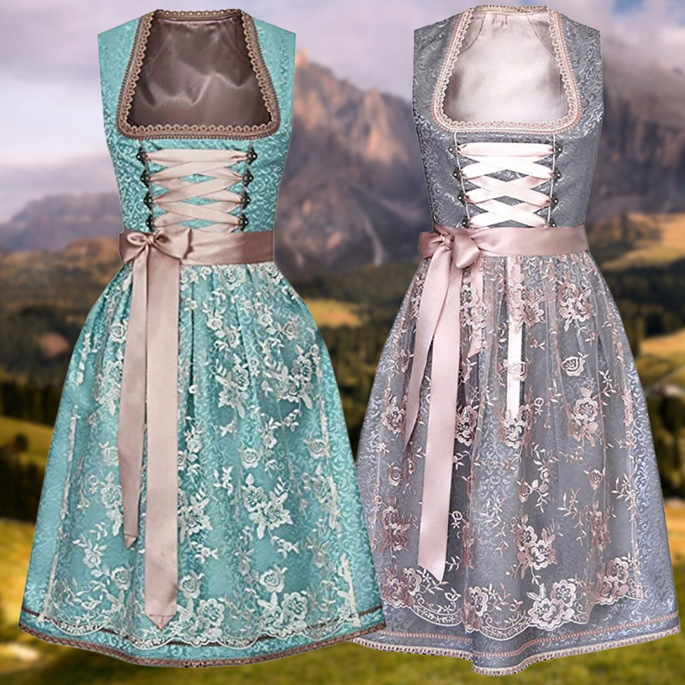 Robe Traditionnelle Allemande Dirndl 3 Pièces avec Tablier - BerlinGlamour