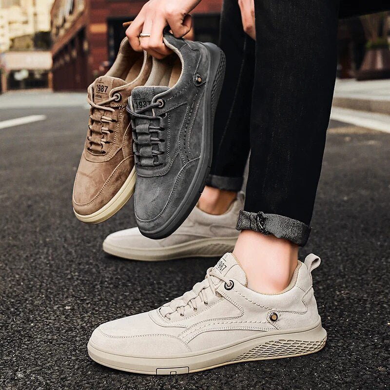 Baskets Homme Cuir Souple Confortable