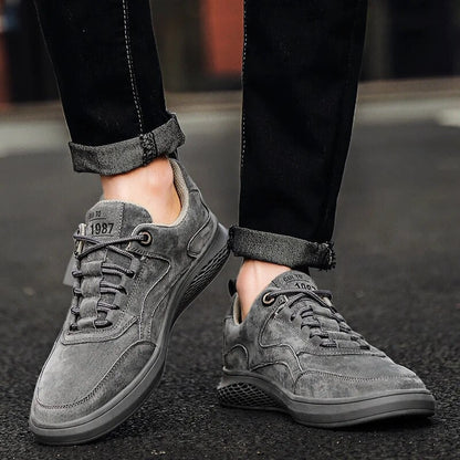 Baskets Homme Cuir Souple Confortable