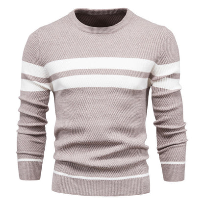 Pull Homme Rayé Col Rond Classique