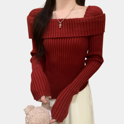 Pull Femme Épaules Dévoilées Chic et Élégant