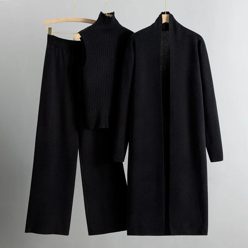 Costume Femme Élégant Tailleur Long Pantalon