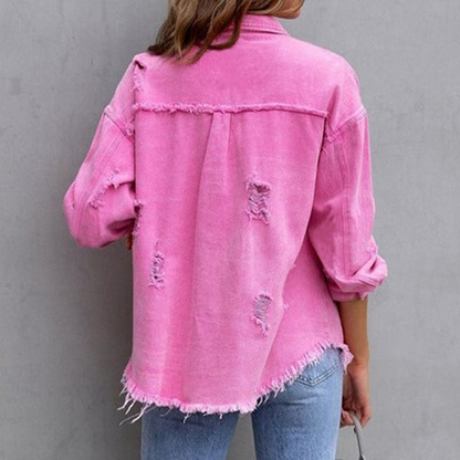 Veste denim femme tendance bleu foncé