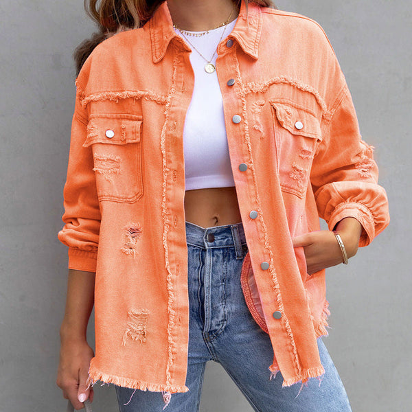 Veste denim femme tendance bleu foncé