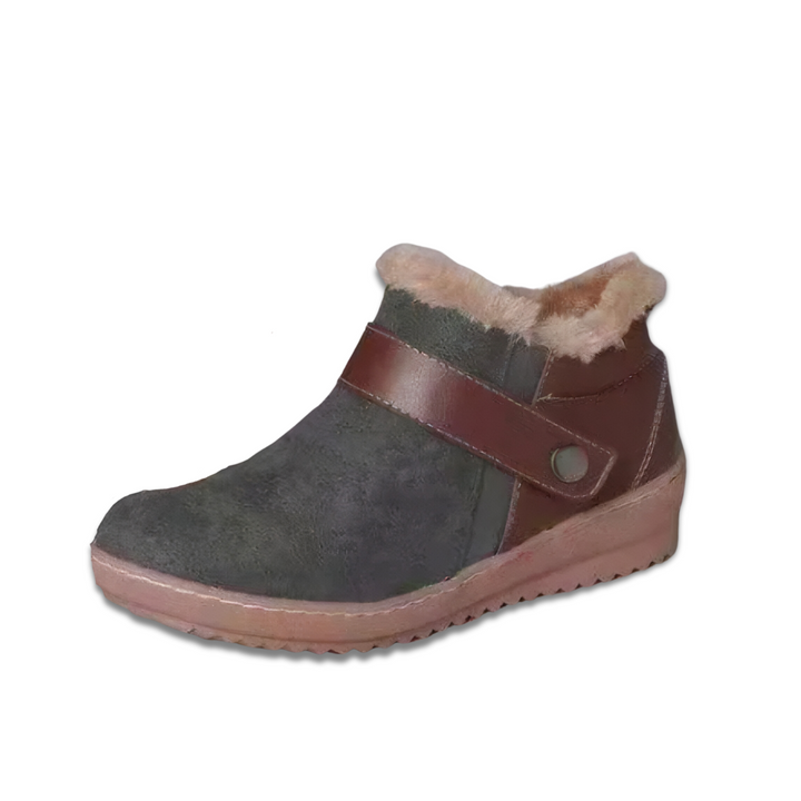 Bottes Cheville Cuir Synthétique Hiver Chaudes et Confortables