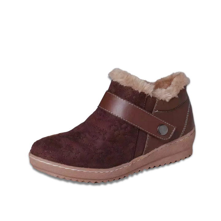 Bottes Cheville Cuir Synthétique Hiver Chaudes et Confortables