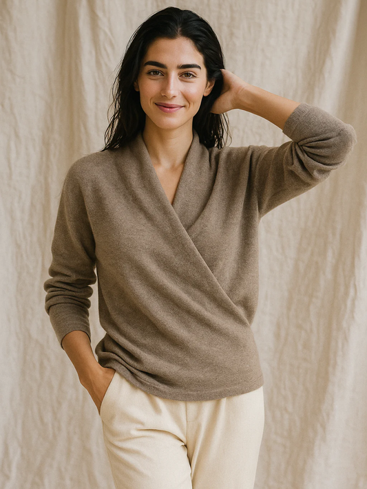 Pull Femme Hiver Col V Doux et Confortable - BerlinGlamour