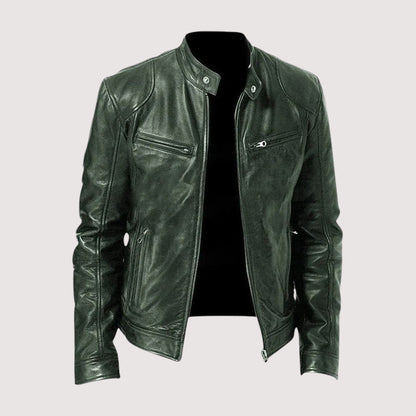 Veste Homme Cuir Véritable Coupe Classique Confort Toutes Saisons