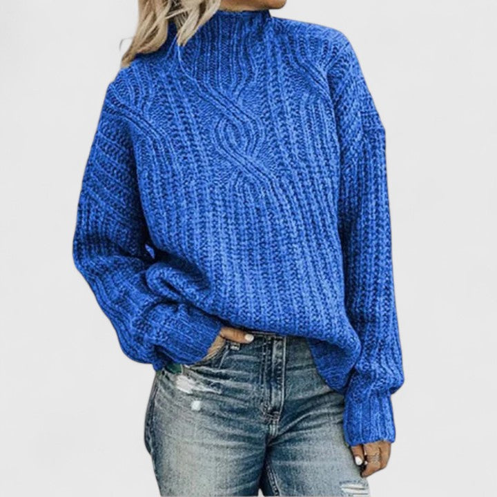 Pull femme côtelé hiver à manches longues