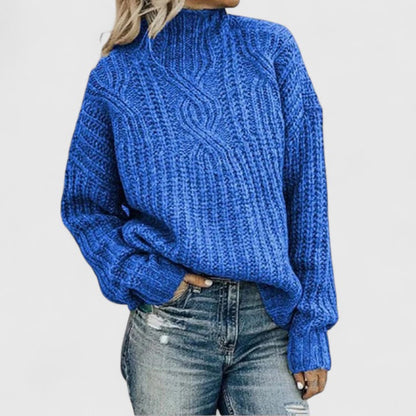 Pull femme côtelé hiver à manches longues