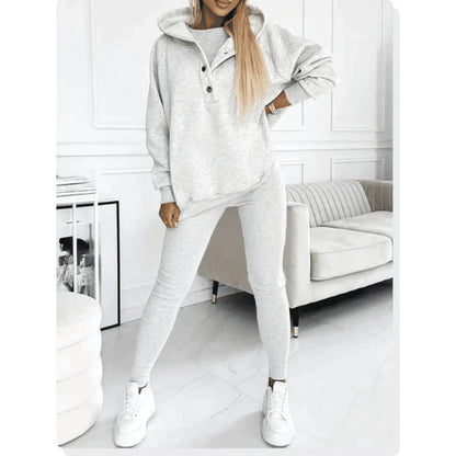 Sweat à Épaules Découvertes et Leggings Femme Confortables