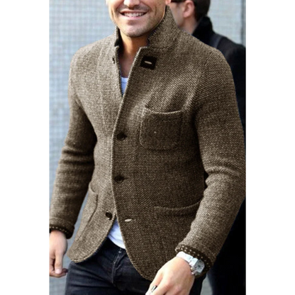 Blazer Homme Long Élégant en Laine