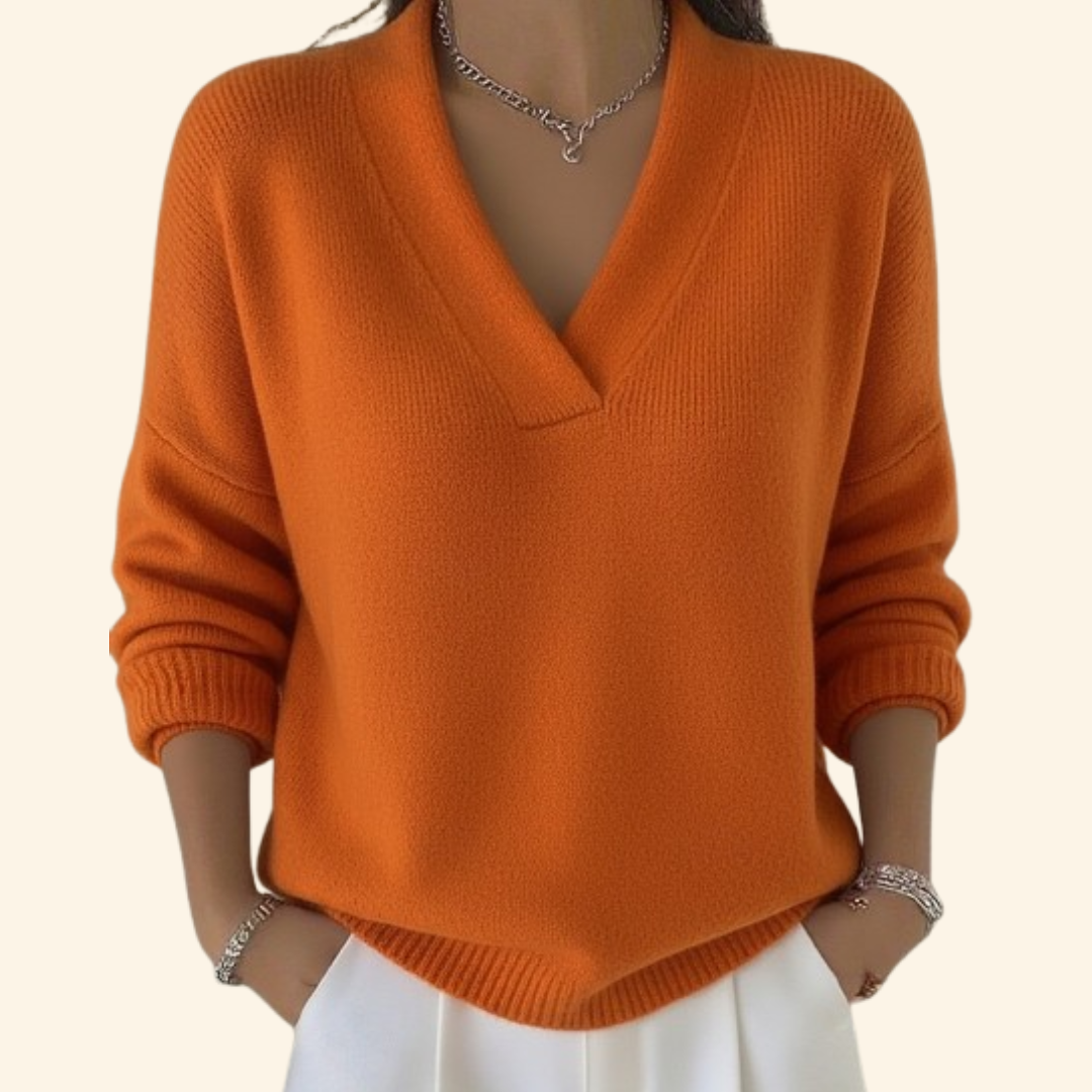 Pull Col V Doux Confortable Classique