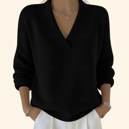 Pull Col V Doux Confortable Classique