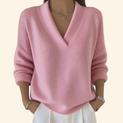 Pull Col V Doux Confortable Classique