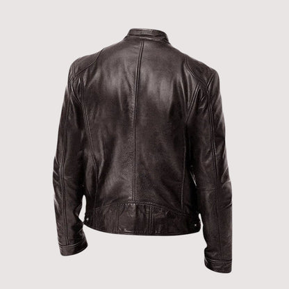 Veste Homme Cuir Véritable Coupe Classique Confort Toutes Saisons